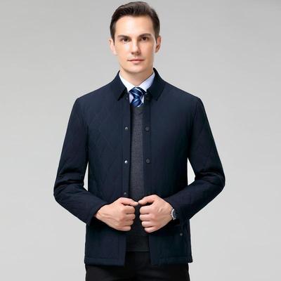 2025秋冬装季新款服单排暗8382-F扣爸爸简约棉士翻领保暖防寒棉衣