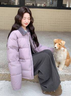 紫色羽绒服女2休025冬季新小个子洋气巨好看的学款院风9c317-6550