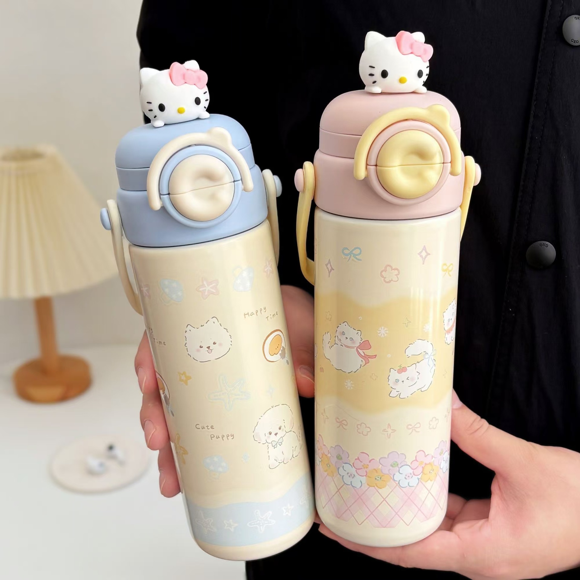 通吸管保温杯儿童学生可爱高颜值课外出便携大容量锈钢水杯