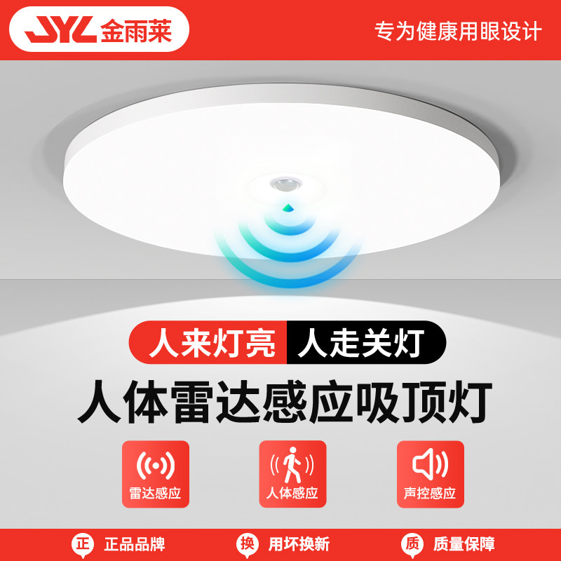 时尚家装led感应灯楼梯走廊吸顶灯过道楼道红外人体感应雷达声控