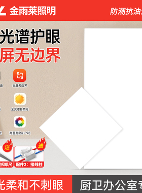 集成吊顶led平板灯铝扣板卫生间厨房300x300x600嵌入式天花吸顶灯