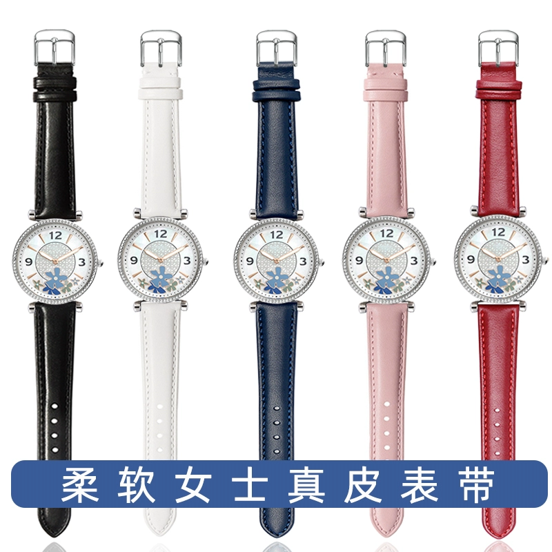 适配fossil化石ES5068 ES4430 BQ3502 ES3988满天星真皮表带14mm