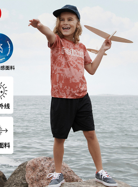芬兰reima男孩儿童大童短裤新款休闲木糖醇凉感防晒运动抽绳裤子