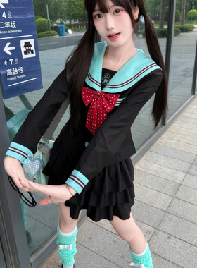 【漓川JK】岚菁聆原创正版jk制服水手服套装校供感收腰学生女春秋