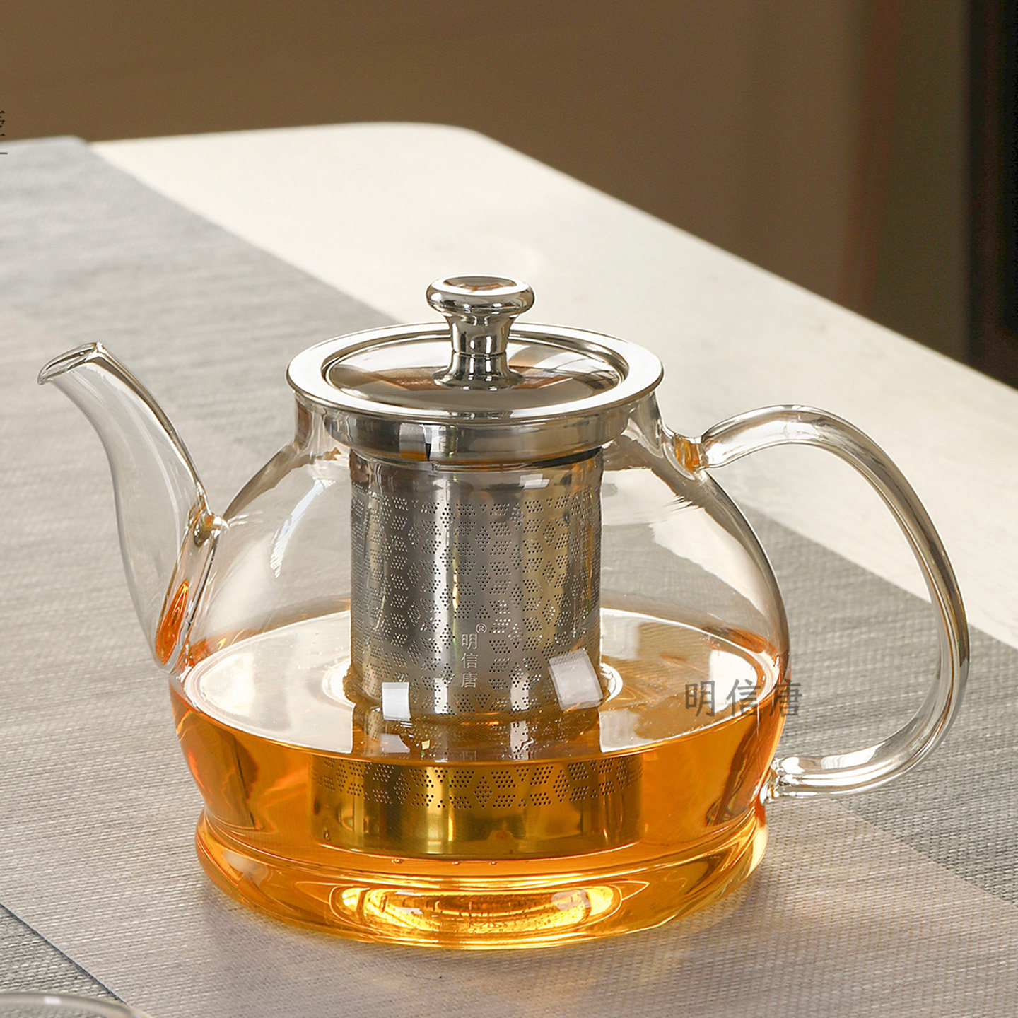明信唐1200ml耐热玻璃带过滤茶壶