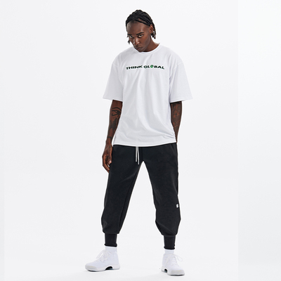 UHBALLER新款短袖美式潮流运动篮球风格夏季纯棉白潮T宽松透气t恤