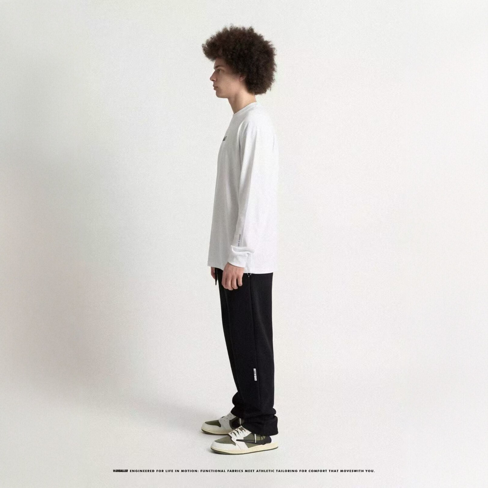 UHBALLER美式潮流FW华夫格针织篮球休闲运动训练宽松束脚长裤大码