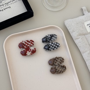 毛线发夹女侧边冬天高级感新款女士超好看独特漂亮碎发韩式风边夹