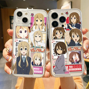 轻音少女iphone15promax手机壳苹果14plus动漫13二次元12mini秋山澪11por卡通xsmax中野梓xr透明8硅胶7套适用