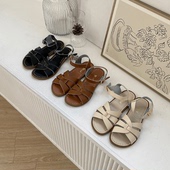 平底凉鞋 韩国东大门代购 复古罗马风皮带扣交叉带多款 式 夏季 新款