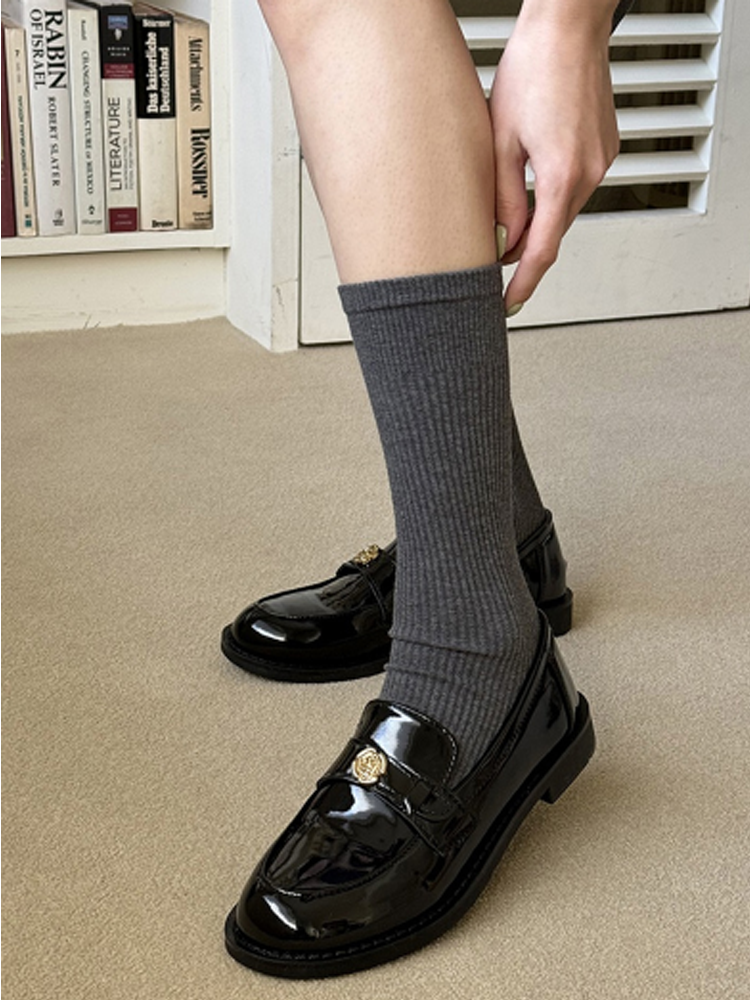 韩国东大门2024春季新款减龄金属点缀套脚浅口低跟乐福鞋单鞋皮鞋,女鞋,乐福鞋（豆豆鞋）,淘宝优惠券,粉丝福利购,淘宝优惠卷