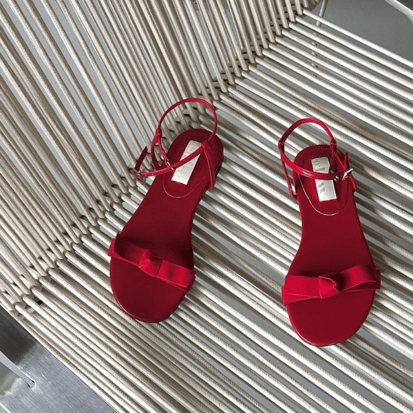 韩国东大门夏季新款极简风可爱蝴蝶结减龄一字凉鞋平底凉拖鞋,女鞋,一字带凉鞋,淘宝优惠券,粉丝福利购,淘宝优惠卷