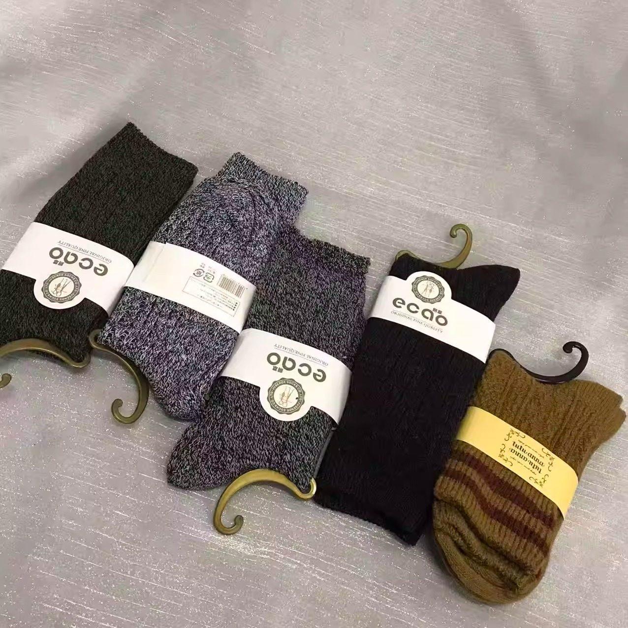 袜子男女同款粗线毛线袜子秋冬中筒靴