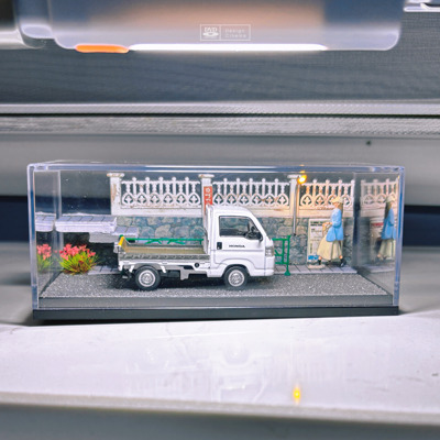 64比例 72比例车模场景 发光场景 DIY 桌面摆件  涂鸦展示盒 模型