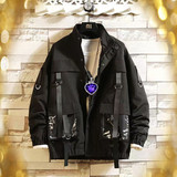 春秋季工装外套男潮牌复古港风夹克宽松嘻哈情侣款衣服JK66，男装夹克，星座1804