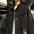 冲锋衣夹克帅气口袋带皮无帽飘带棒球服嘻哈宽松情侣外套JK66,男装夹克,星座1804