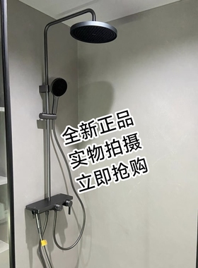 JM36663铜合金卫生间增压双花洒挂墙式除垢花洒套装简约风格浴室