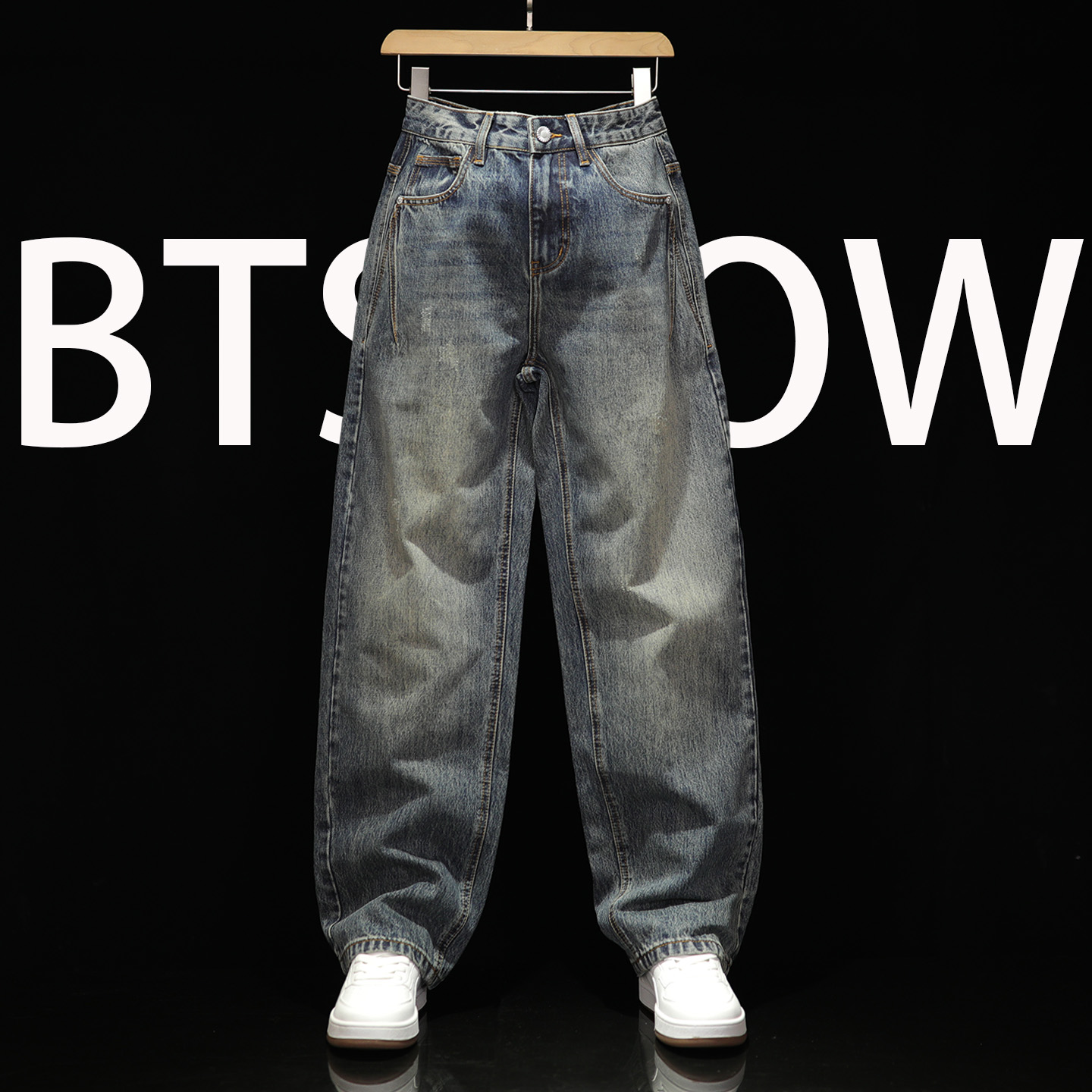 直筒牛仔裤男微锥显瘦大码休闲裤