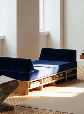 丹麦中古Haris Fazlani橡木沙发床 复古樱桃木客厅储物床坐卧两用