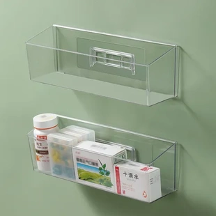 壁挂药品置物架免打孔大容量透明常备家用收纳盒药品柜门药箱多层
