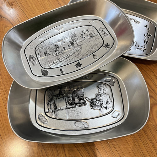 立体雕花~美式复古马口铁托盘