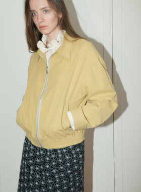 UNNNSAD 天丝混纺 法式浪漫感荷叶领花边 假两件春季夹克短外套