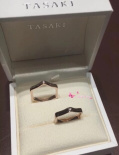 代购TASAKI田崎&塔思琦labello六边形樱花金/铂金婚戒戒指 对戒