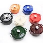 千乐欧铸铁珐琅锅14 26炖锅煲仔饭炖煮锅无涂层燃气电磁炉通用