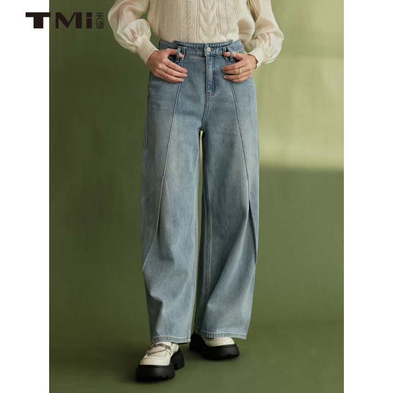 天谜长裤分割设计自然腰