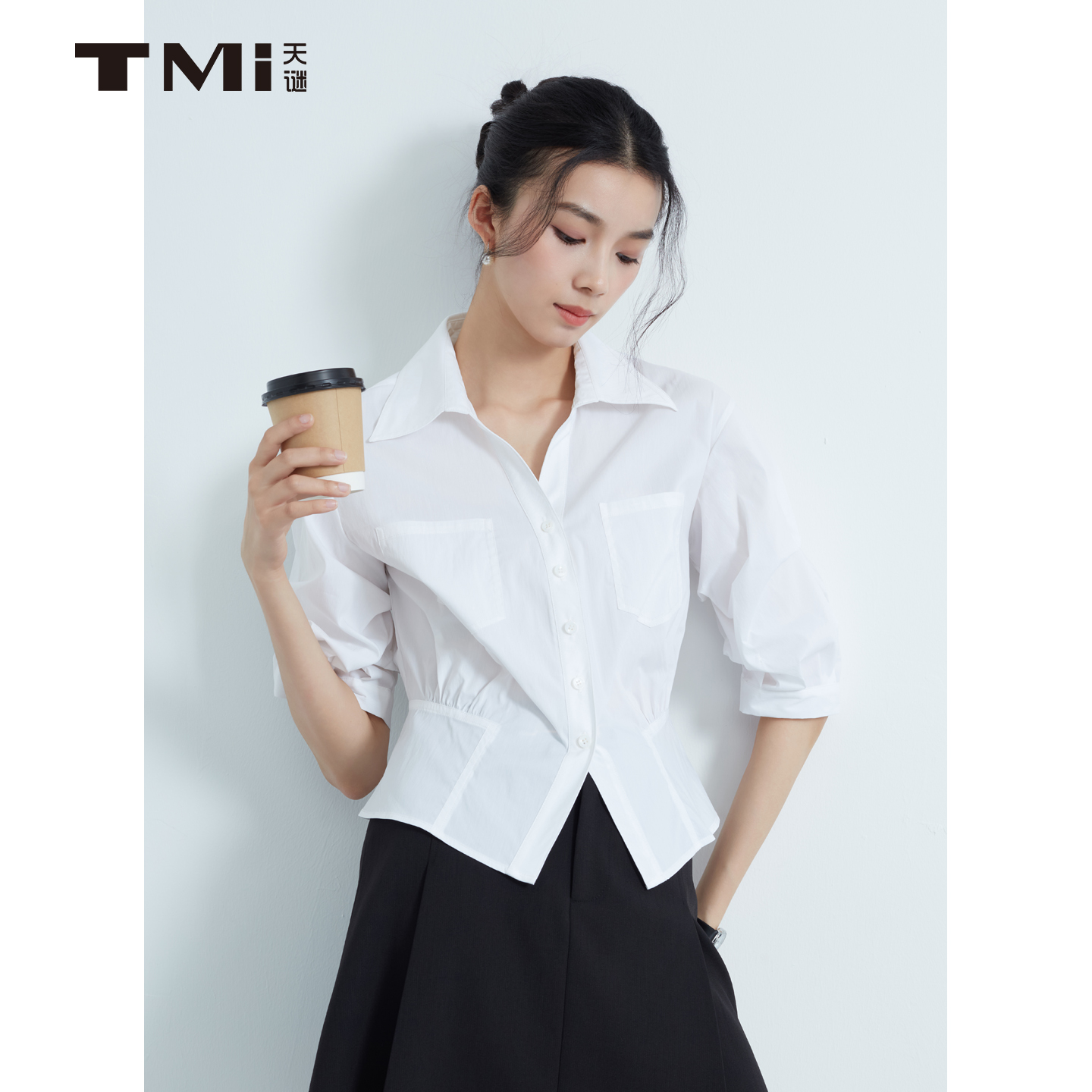 天谜简约气质百搭通勤衬衫
