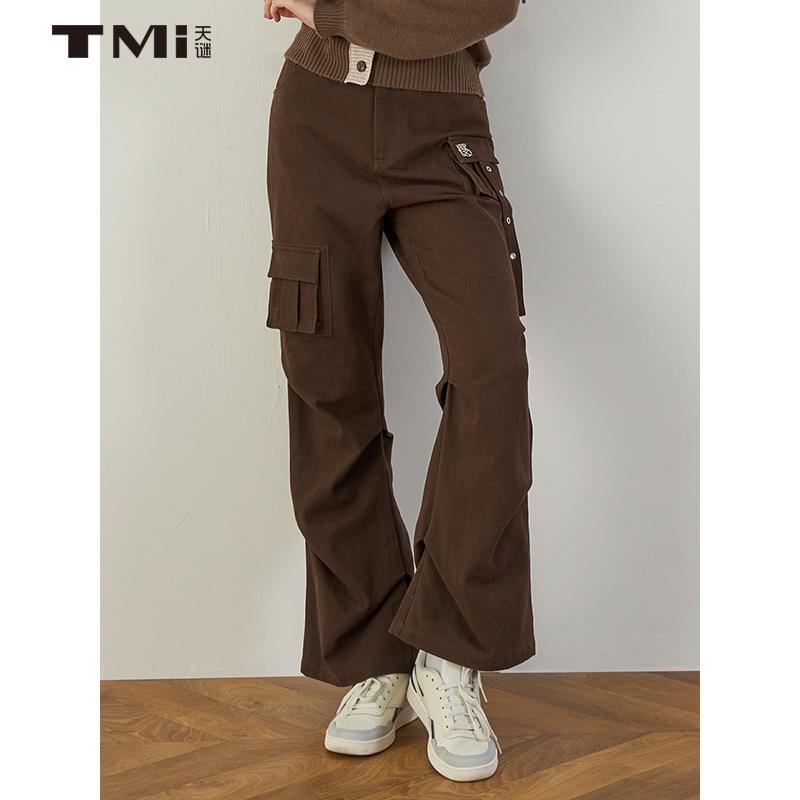 美式微喇工装直筒长裤