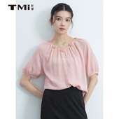 天谜花朵小衫 TMi252126 女装 宽松淑女甜美上衣雪纺开衫 2025夏季