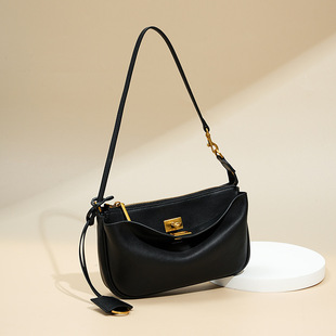 2025新款百搭小众手提法棍包 高级感真皮锁扣rodeo凯丽单肩腋下包