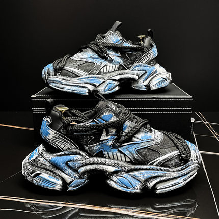 欧洲站潮牌男鞋2025秋季新款复古老爹鞋拼色百搭户外运动休闲鞋子