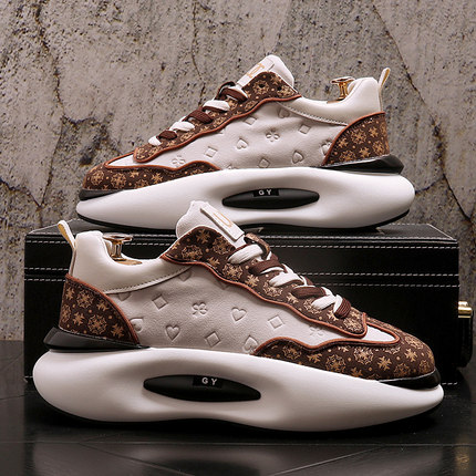 软底ins老爹鞋秋冬季加绒保暖棉男鞋内增高厚底百搭休闲运动鞋子