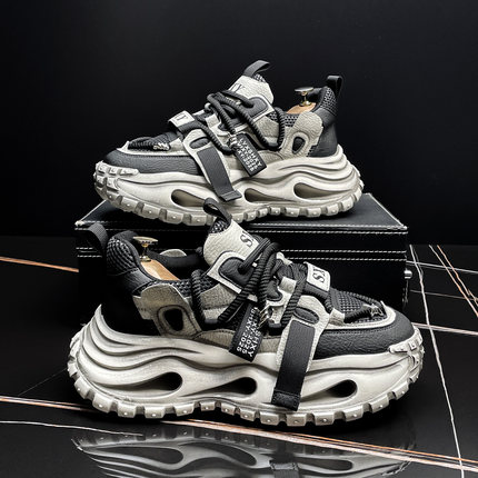 超火老爹鞋男款2026春季新款潮牌厚底男鞋隐形内增高鞋运动休闲鞋