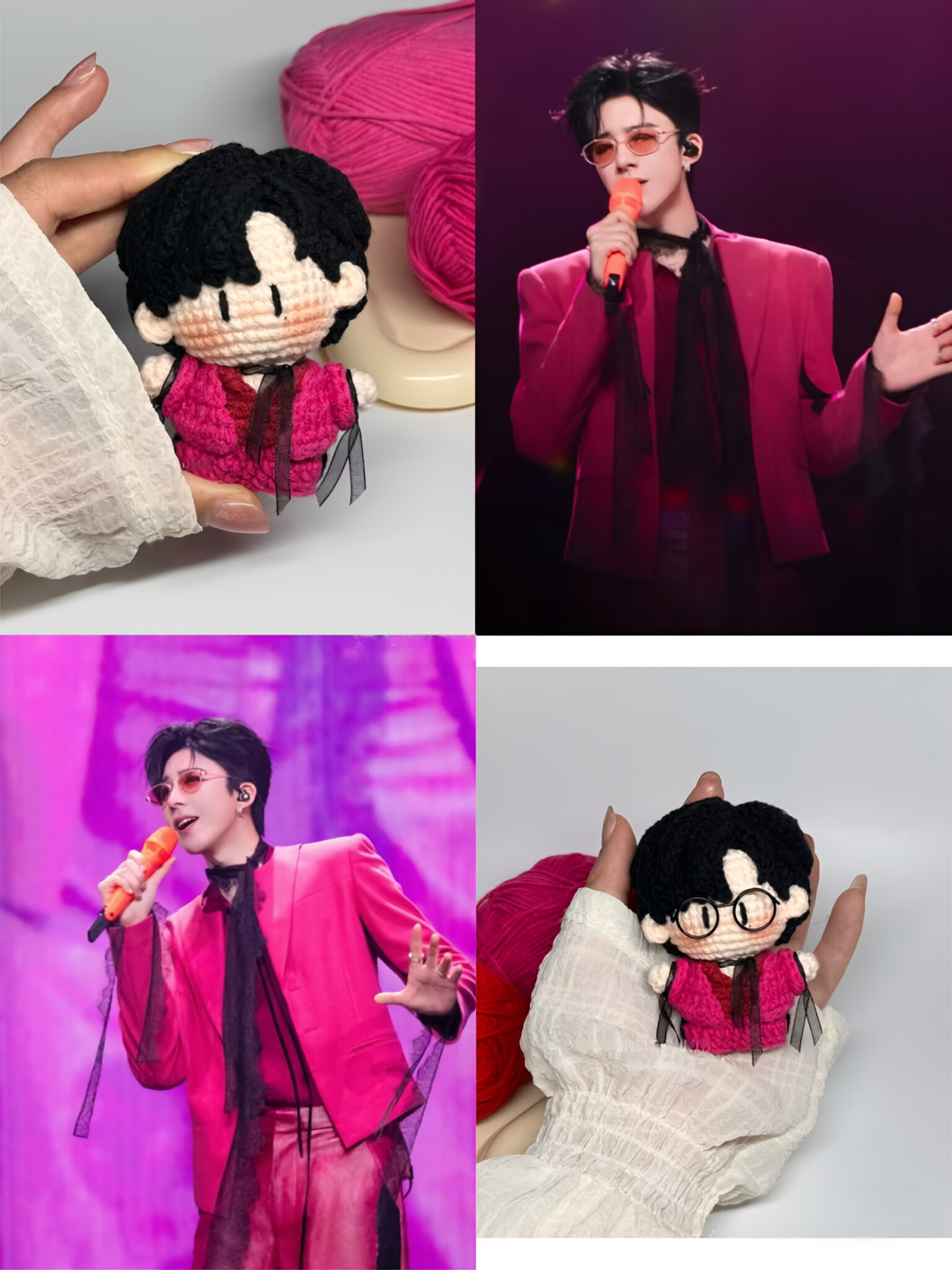 刘宇宁周边应援物毛线手工编织卡通玩偶包挂件创意礼物diy材料包