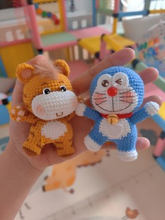 小马虎小哆啦毛线手工编织包挂钥匙扣创意情侣玩偶礼物diy材料包