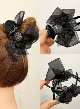 抓夹网纱日韩时尚丸子头抓夹