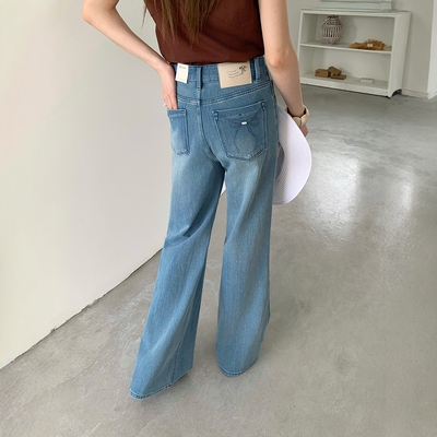 BEKISS新款复古阔腿喇叭裤7953