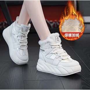 内增高帮厚底加厚棉鞋 雪地靴女鞋 小个子毛毛鞋 棉鞋 7CM加绒老爹鞋
