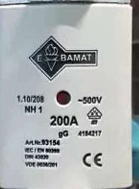EBAMAT熔断器NH1 200A 500V gG 120KA