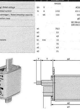 jeanmueller熔断器NH000 M000gG*69/NH00 M00gG*69 N508**05/16
