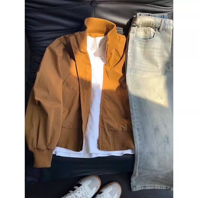 美式复古飞行夹克男女秋季短款廓形立领棒球服bomber工装冲锋外套,男装,夹克,淘宝优惠券,粉丝福利购,淘宝优惠卷