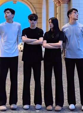 cleanfit黑色517版型微喇西裤男款美式垂感裤子痞帅高级感弯刀裤