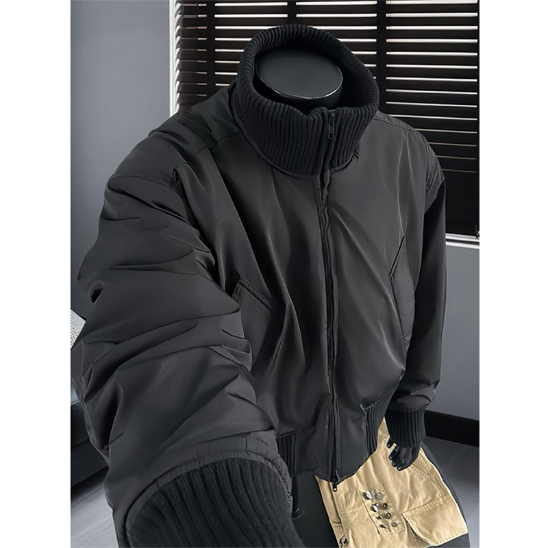 美式cleanfit黑色短款棉服外套男款冬季新款bomber飞行员夹克棉衣,男装,棉衣,淘宝优惠券,粉丝福利购,淘宝优惠卷