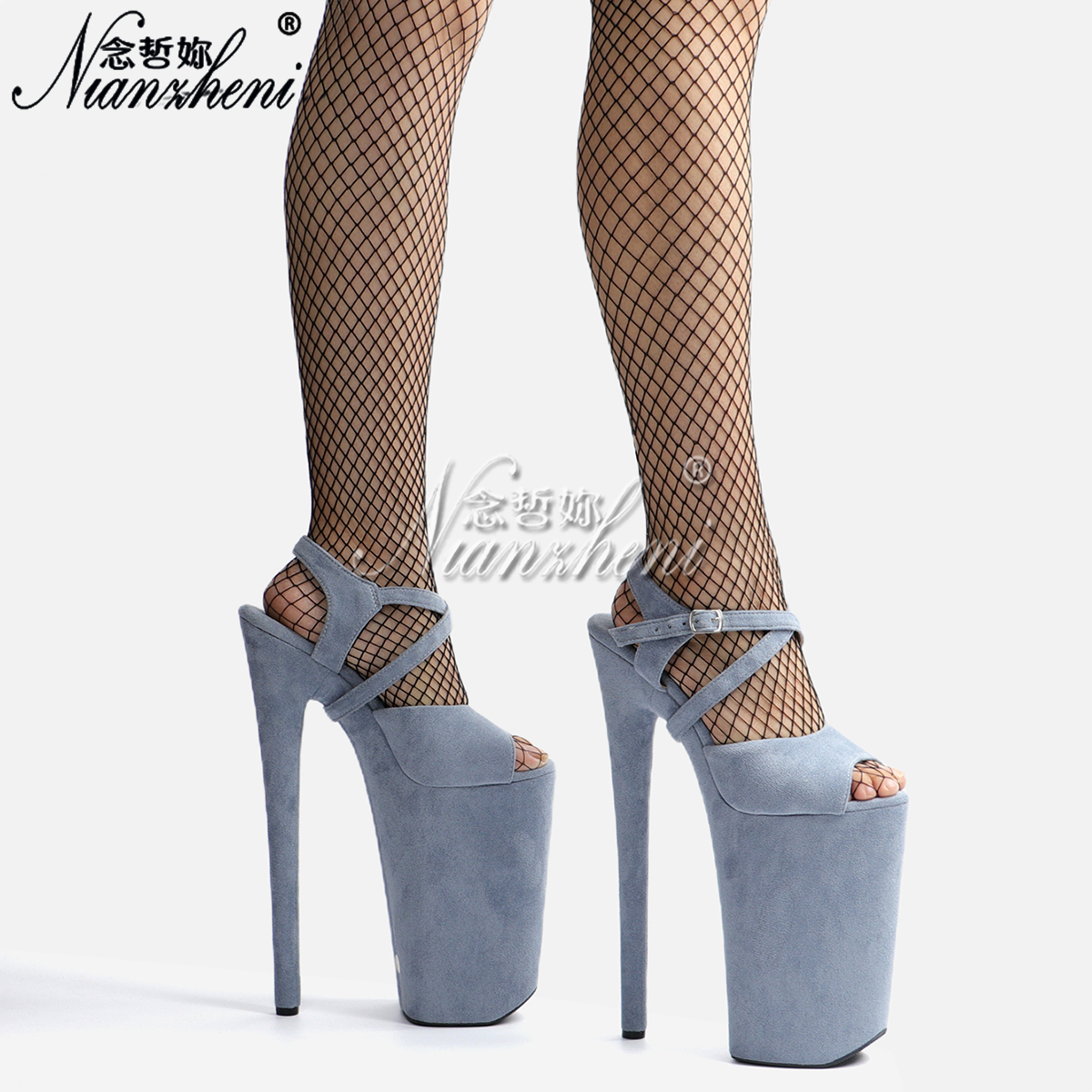 钢管舞高跟鞋防滑不累脚26CM超高细跟凉鞋夜店DJ舞蹈小个子增高