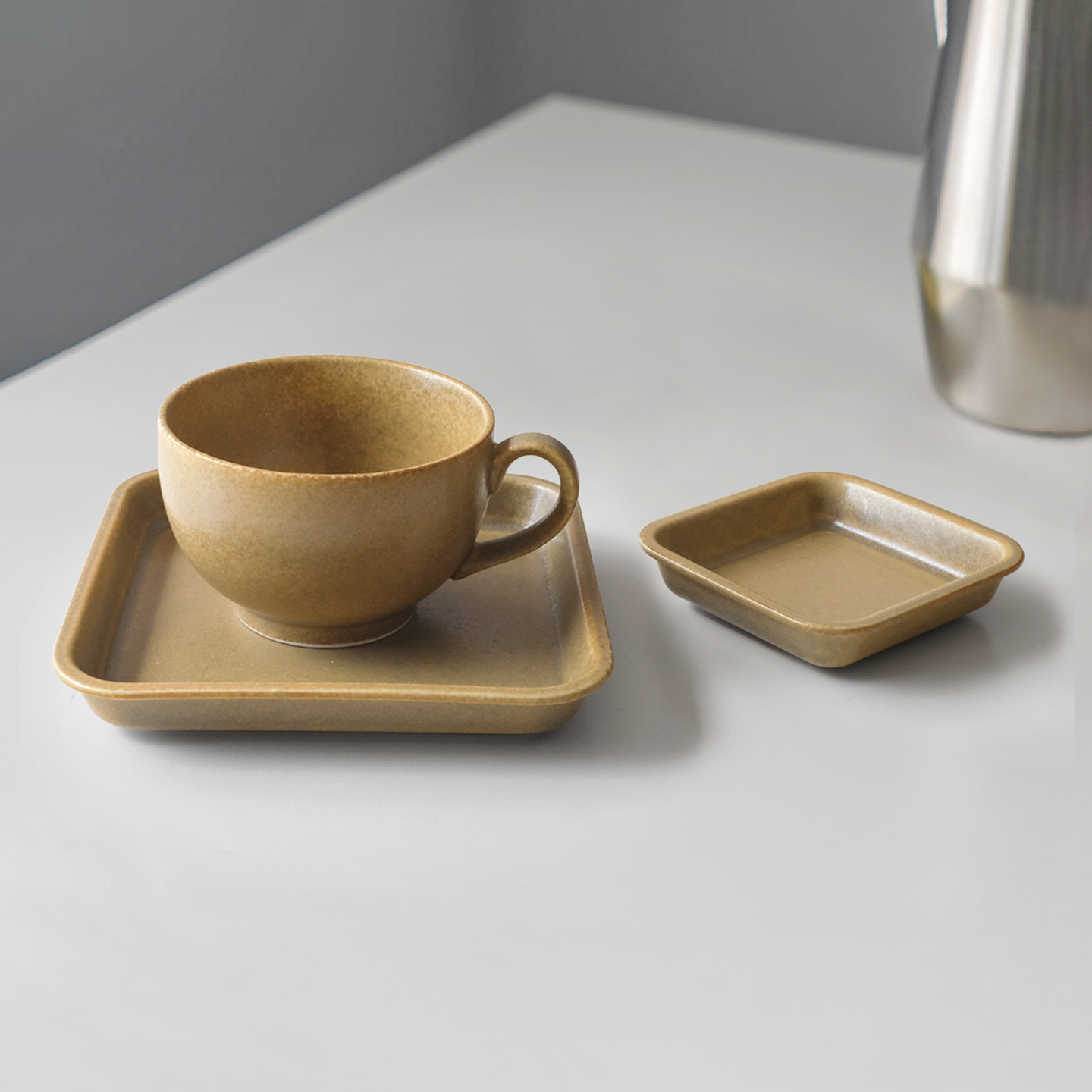 日本进口纯色咖啡杯甜点餐盘