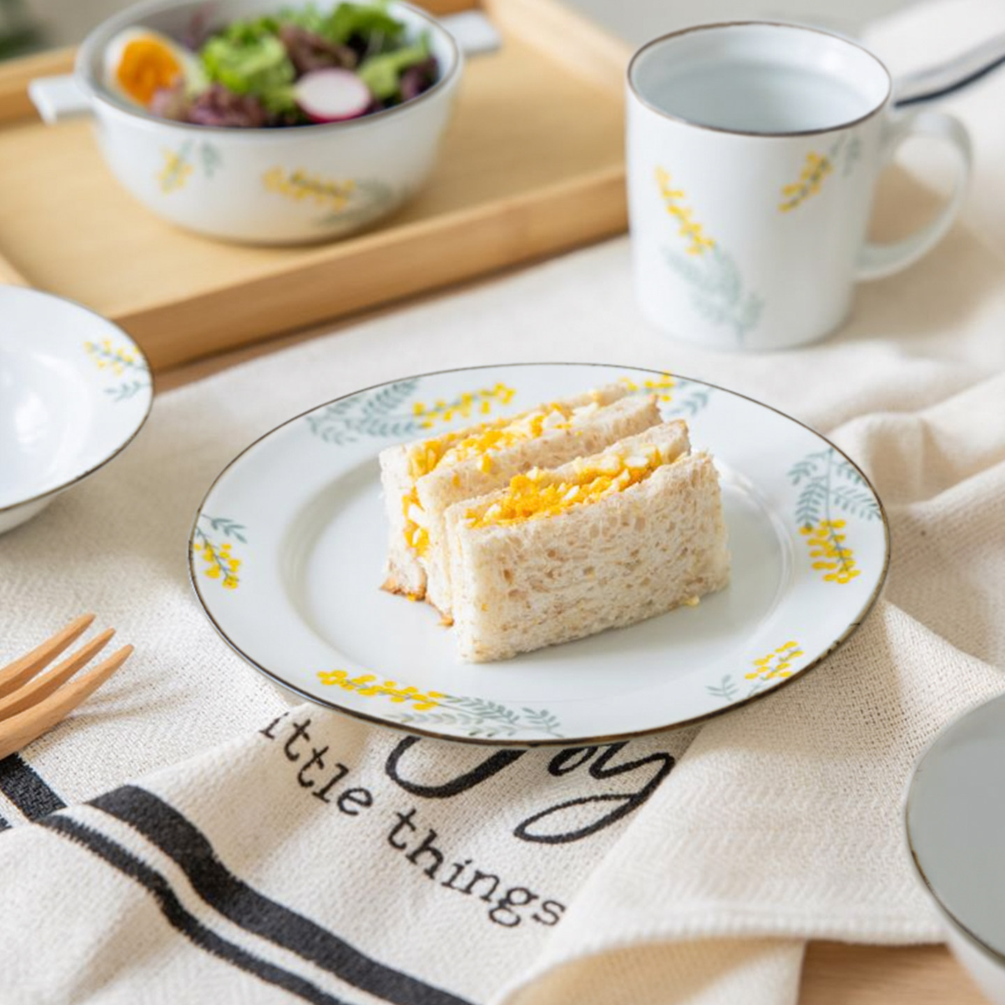 日本制含羞草甜点蛋糕早餐盘意面深盘沙拉酸奶麦片咖啡马克杯茶壶,餐饮具,盘,淘宝优惠券,粉丝福利购,淘宝优惠卷