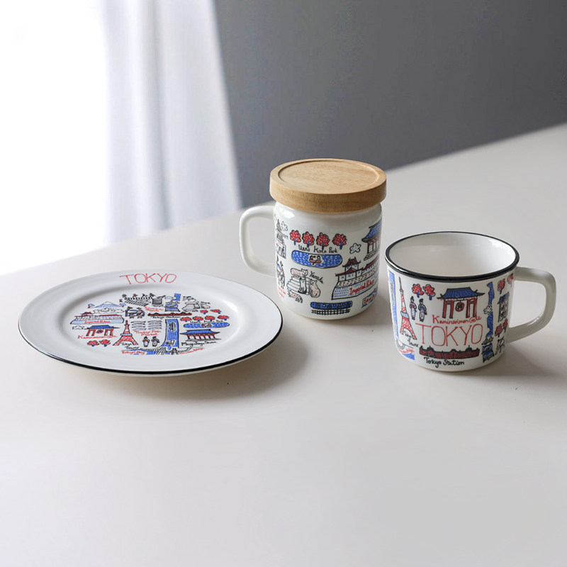 日本井泽陶瓷马克杯甜点盘梅酒罐